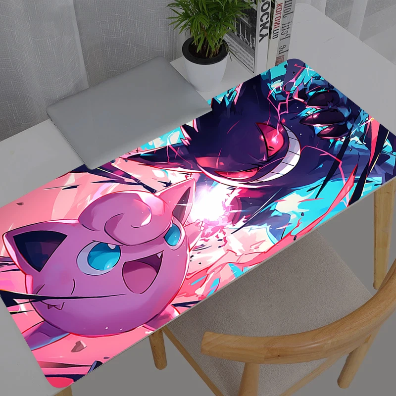 

Large Gaming Mouse Pad Anime PC Pokemon Pikachu Gengar Computer Gamer Desk Mat For CS GO LOL XXL Laptop Kawaii Mousepad