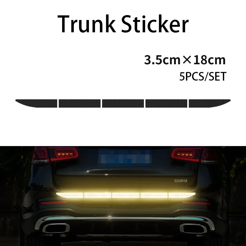 Black Reflective Strips Sticker Adhesive Safety Mark Warning Tape Bike Automobile Motorcycle Car Styling Anti Scratch Stickers