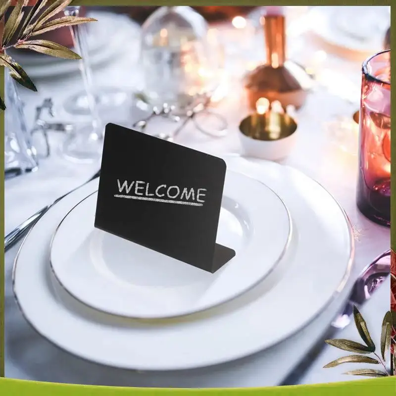 New-20Pcs Table Signs Food Board Buffet Party Labels Message Blackboard Chalk Table Display Price Tabletop Durable Easy Install