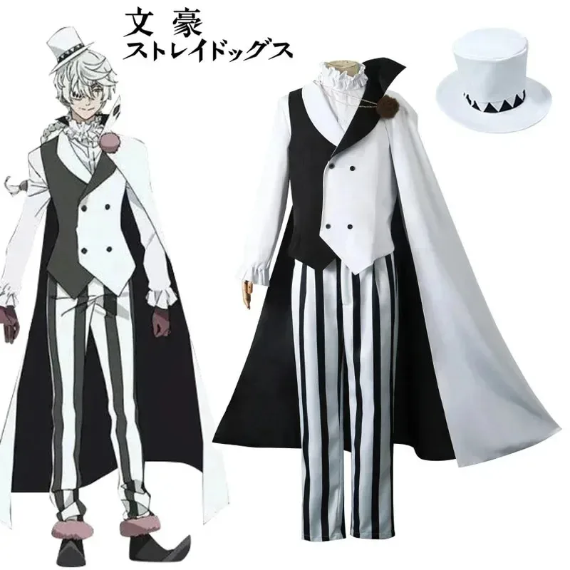 Nikolai gogol cosplay anime traje bungou bsd temporada 4 nikolai cosplay capa uniforme terno peruca dia das bruxas