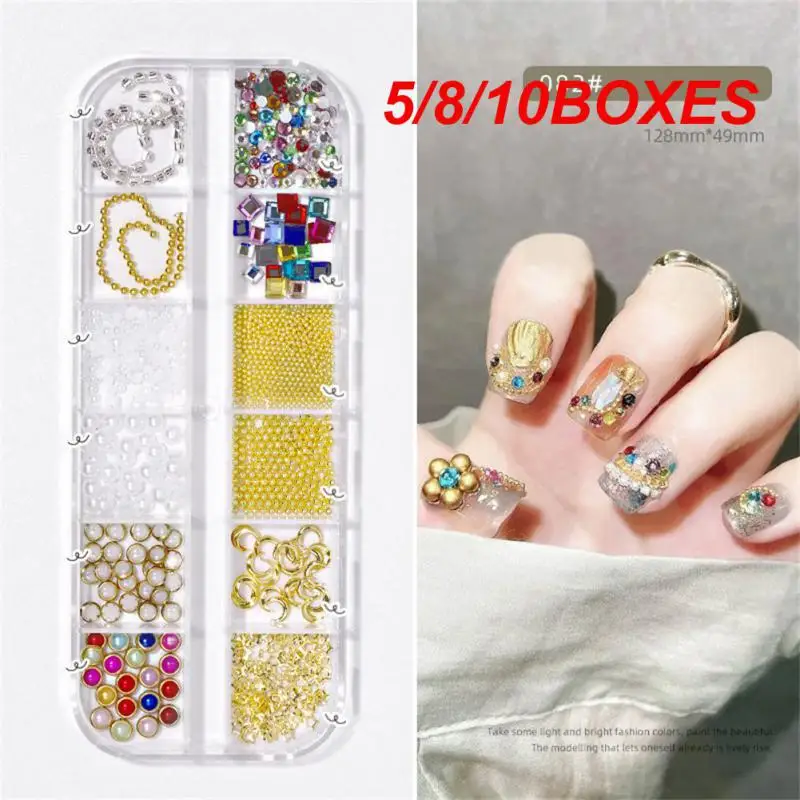 5/8/10BOXES 3d Nail Art Decoration Manicure Ornament 1box Home Nail Salon Nail Accessories Glitter Nail Jewelry Nails