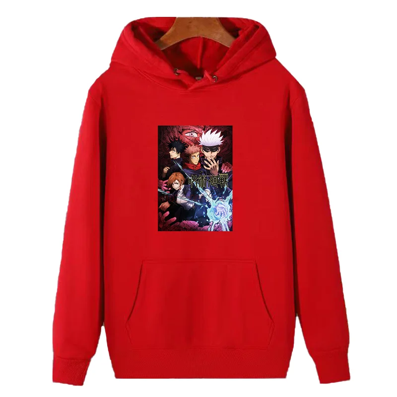 Kaisen Jujutsu Graphic Hooded Sweatshirts Yuji Itadori Sukuna Satoru Gojo Japan Otaku Anime Manga Winter Thick Sweater Hoodie