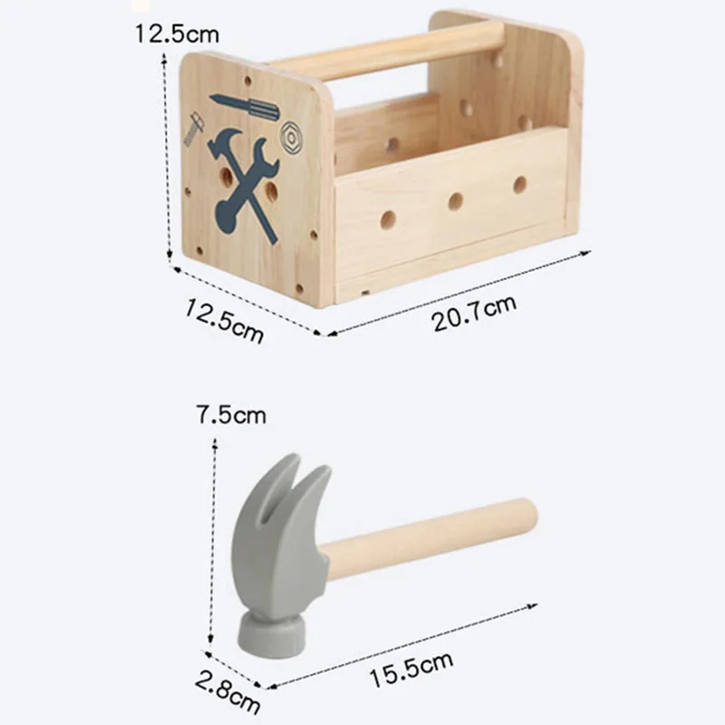 Planche occupée pour enfants, boîte à outils de réparation en bois, jeu de Simulation Montessori, outils à vis, panier, jouets éducatifs pour enfants