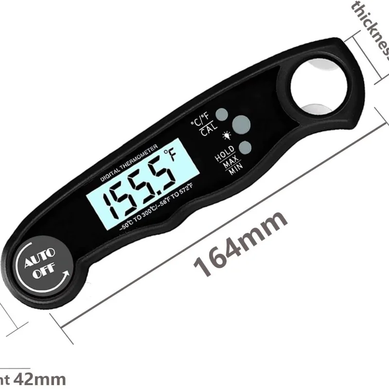 Meat Thermometer Digital for Cooking and Grilling,Collapsible Probe,Backlight Waterproof Food Thermometer,Meat,Steak,Turkey