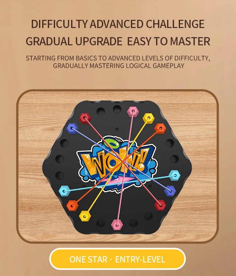 Kinder Puzzle Brettspiel Entwirren Seil Knoten Herausforderung Soziale Party Eltern-Kind-Aktivitäten Geknotetes Seil Lernspielzeug – Detail 5