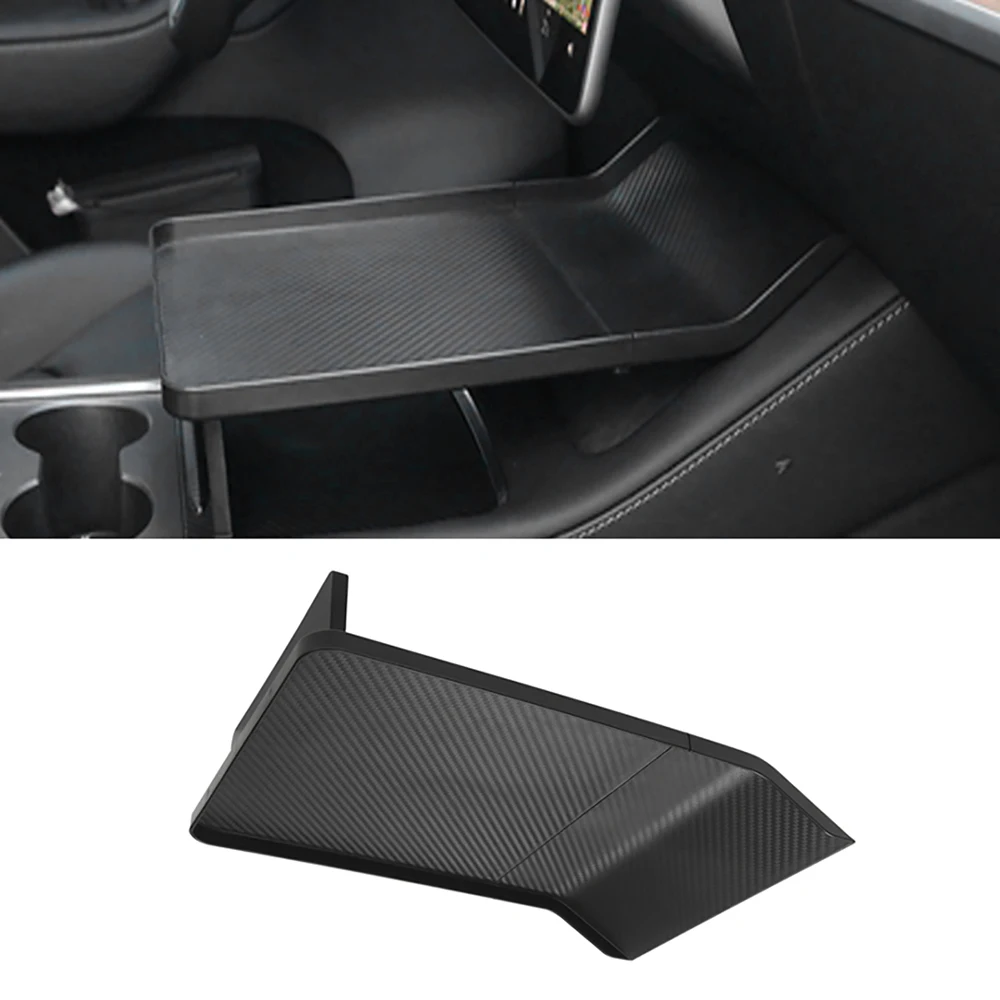 ABS Center Console Alset Tray For Tesla Model Y 3 Food Dining Eating Desk Table Holding Autopilot Road Trip Interior Accessories