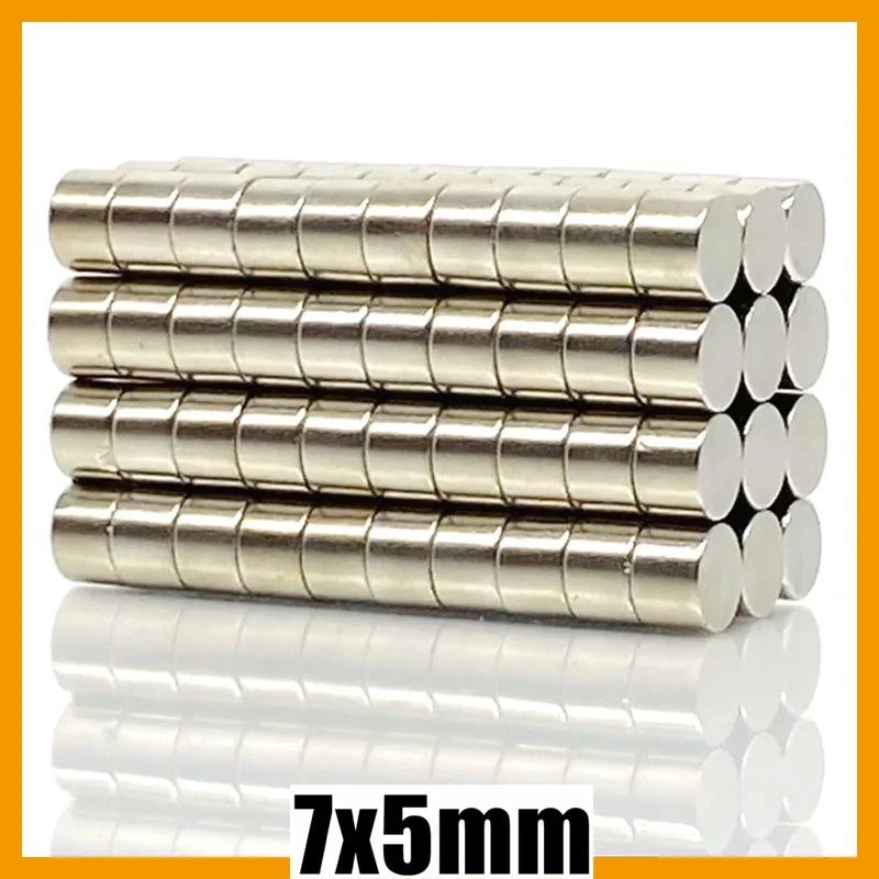 7x5mm 5/10/20/50/100pcs N35 Round Powerful Strong Neodymium Magnet 7mm X 5mm Permanent Magnetic Imanes 7*5 Craft Diy Whiteboard