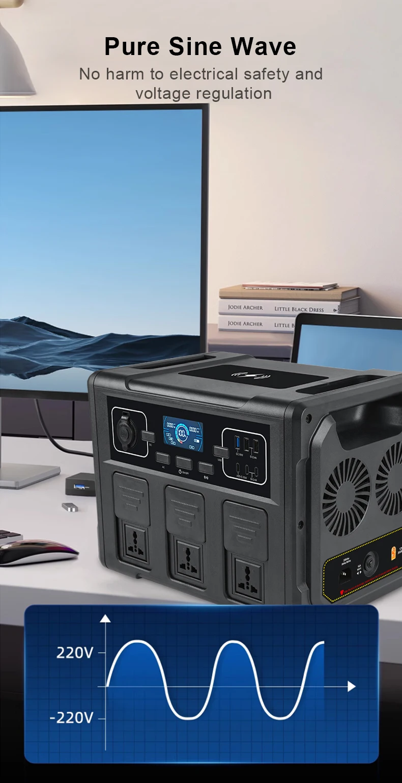 تلفزيون كامل الشمسية خارج الشبكة لا مولد الطاقة الشمسية المحمولة 1200 واط بطارية مولد الطاقة الشمسية 220 فولت المحمولة #5