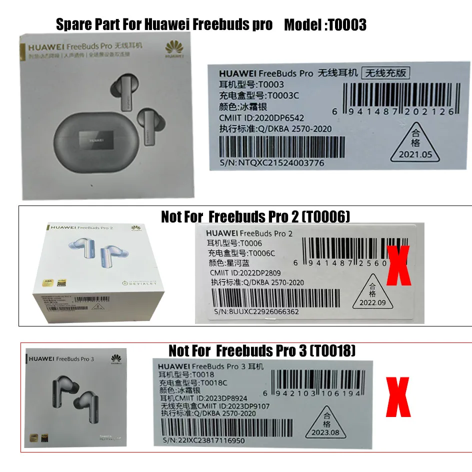 Replacement For Huawei Freebuds Pro Original Single Left or Right Earbuds or Charging Case Wireless Bluetooth Headphone Parts