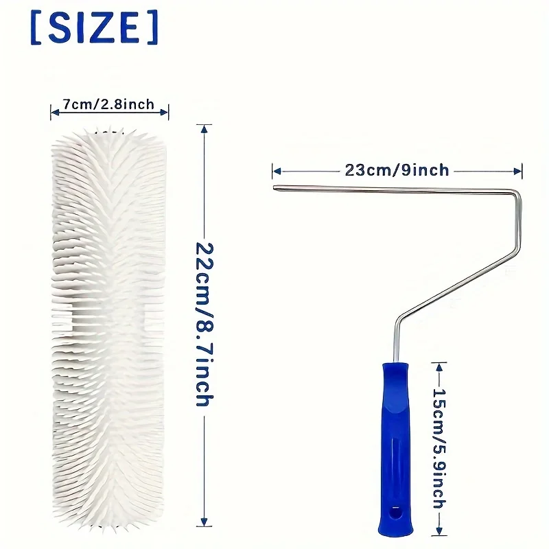 Rullo di vernice per pavimenti epossidico da 9 pollici Strumenti di cemento a spillo Bolla antischiuma autolivellante Rimuovi spazzola a mano Strumento di costruzione del calcestruzzo