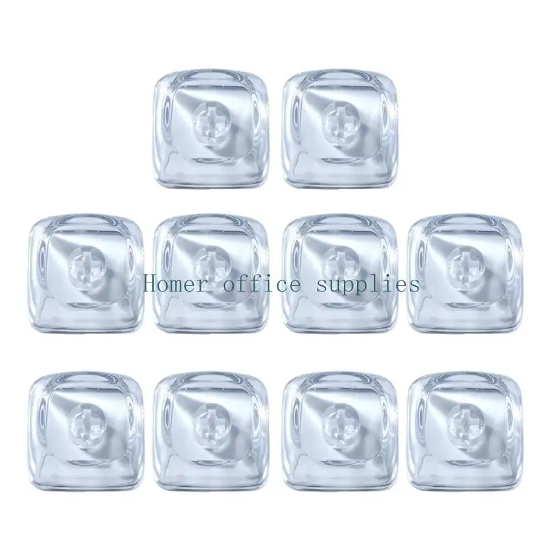K43B 1U MOA Profile Blank Mechanical Keyboard Keycap Set, Clear PC Accent Keycaps with Plus Stem Mount, 10-Piece Desk Styling