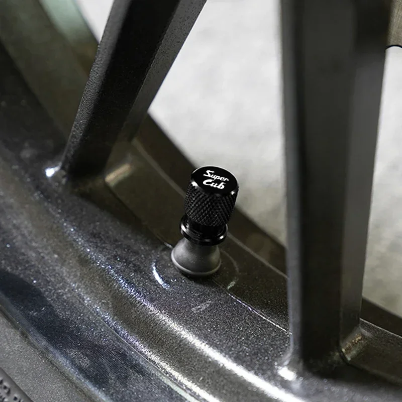 جديد 1 زوج لهوندا سوبر شبل C70 90 110 C125 دراجة نارية الملحقات صمام الإطارات منفذ الهواء الجذعية غطاء غطاء التوصيل CNC سبائك الألومنيوم #3