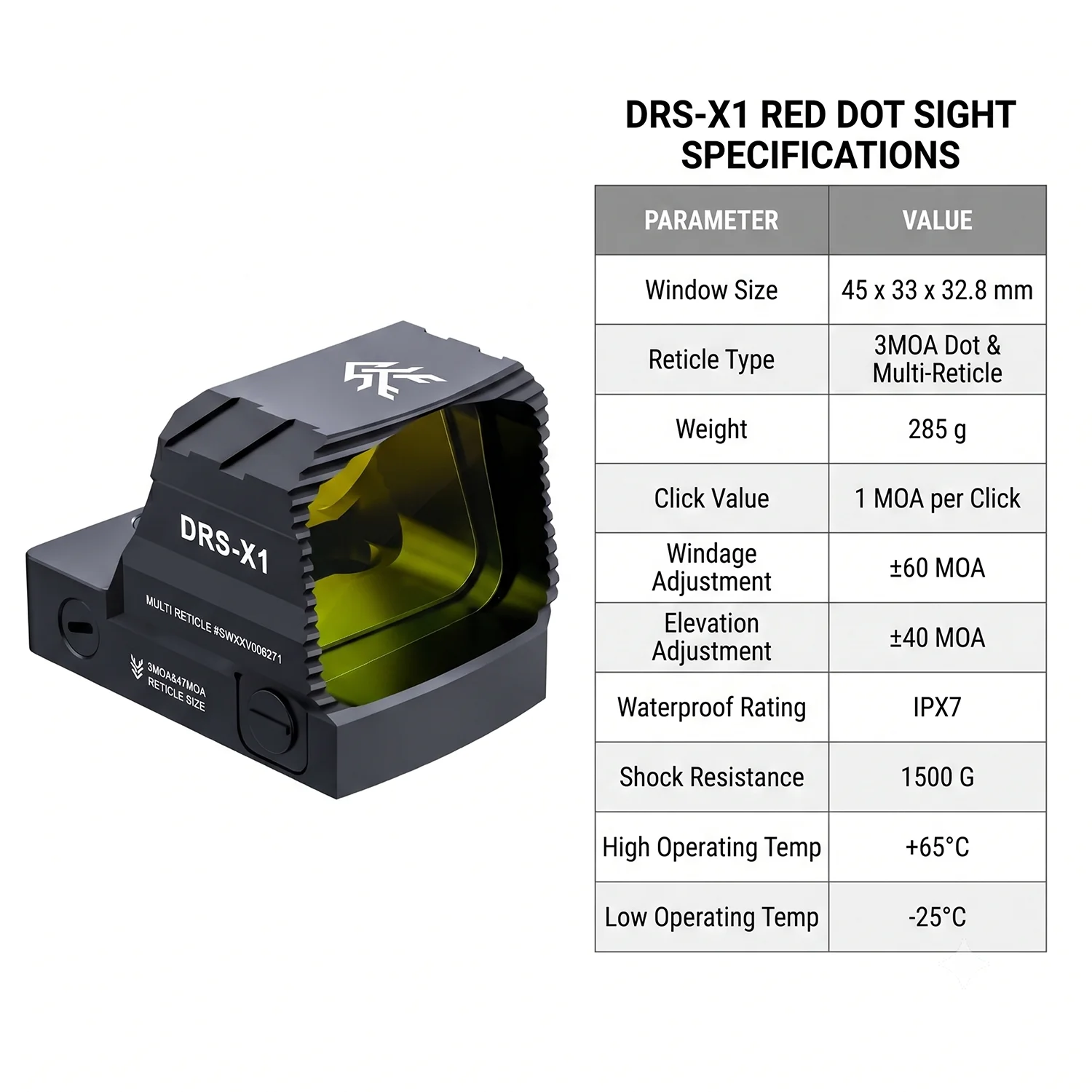 SWAMPDEER DRS X1 Hunting Red Dot Scope 3MOA Waterproof Shockproof Mini Reddot Optic Tactical Sight For Survival Gear