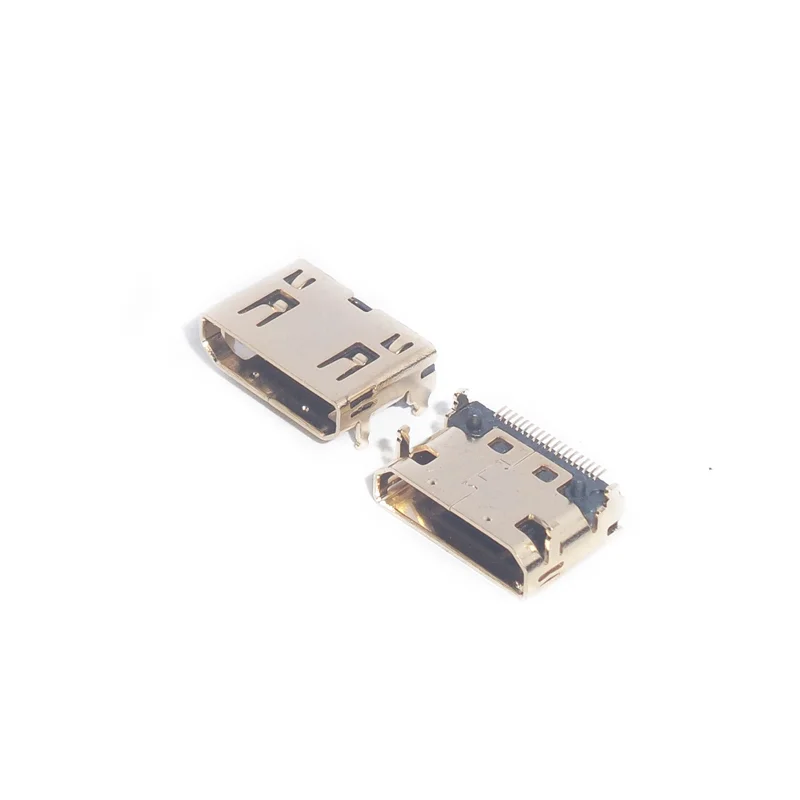 5pcs HDMI Male Jack plug connector 19PIN 19P 1.6MM 180 Degree Gold-Plated hd gold-plating usb connector