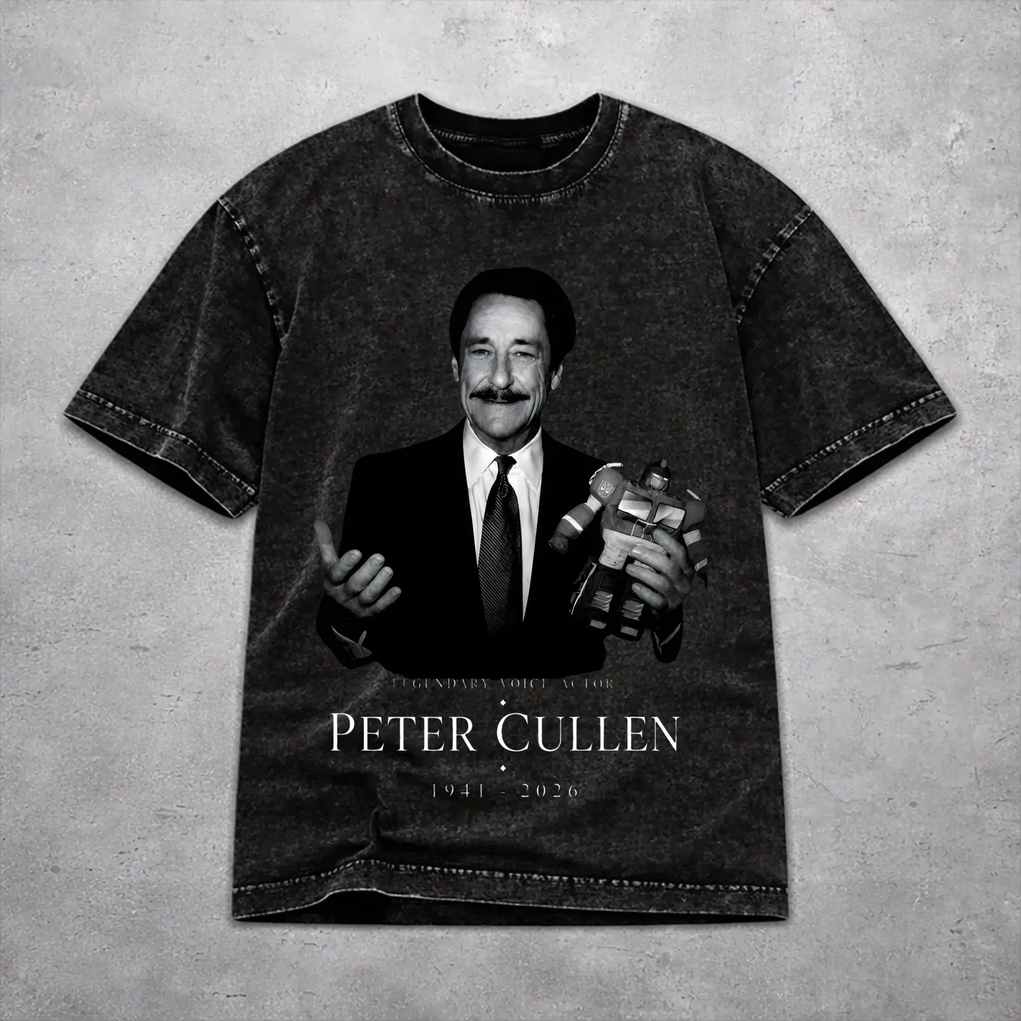 Peter Cullen RIP Washed T Shirt Novelty Streetwear for Men Women  Loose Tee T-Shirts Cotton
