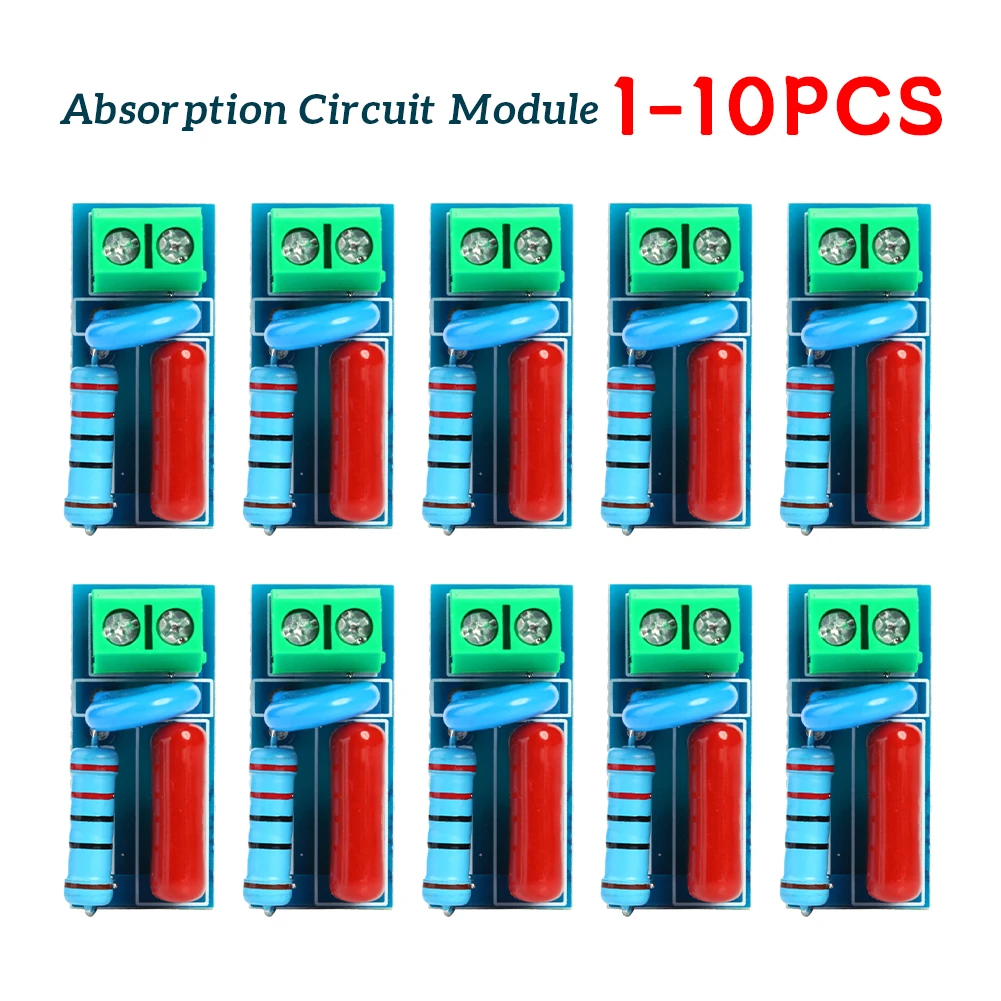 10-1pcs RC Absorption Circuit Module Relay Contact Protection Resistance Surge AC/DC 5V-400V Snubber Board