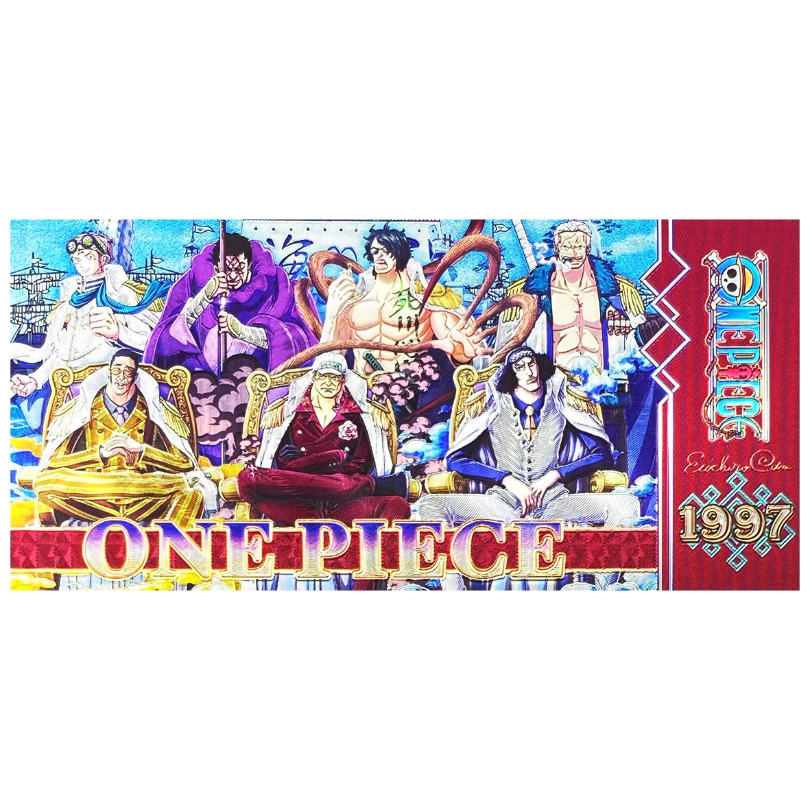 33 تصميمًا من قطعة واحدة للبيع المفرد مجموعة الأوراق النقدية الفضية اليابانية كهدية تذكارية لبطاقة شخصية لوفي للأطفال