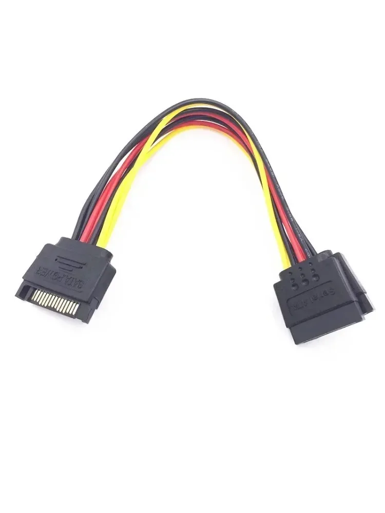 1 pièces SATA 15 broches mâle à 2 SATA 15 broches femelle 15 broches câble d'alimentation HDD Y séparateur adaptateur de connecteur universel