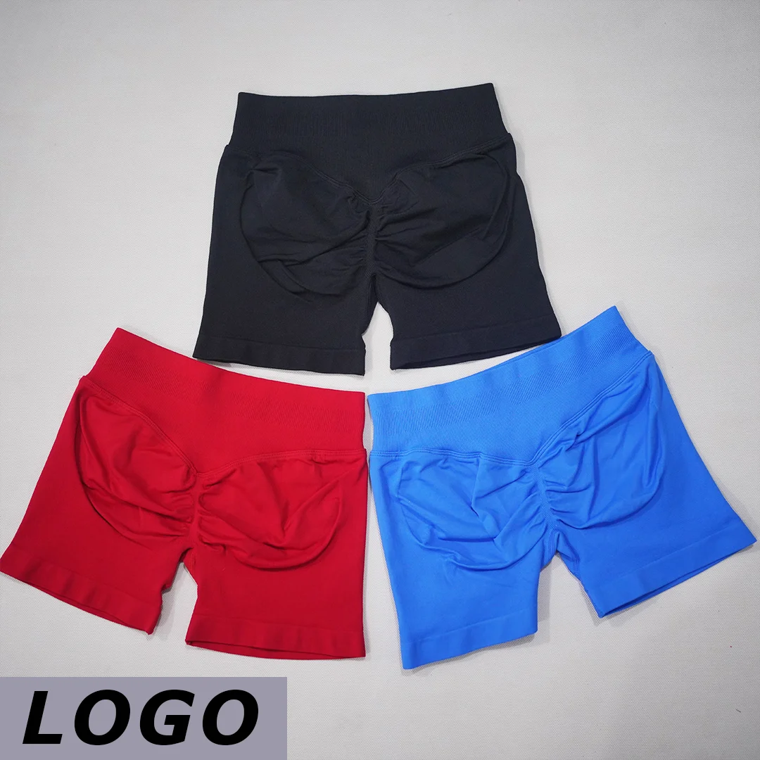 DF Women High Waist Yoga Shorts Scrunch Butt Lift Squat Proof Push Up Workout Shorts Gym Running Fitness Athletic Shorts
