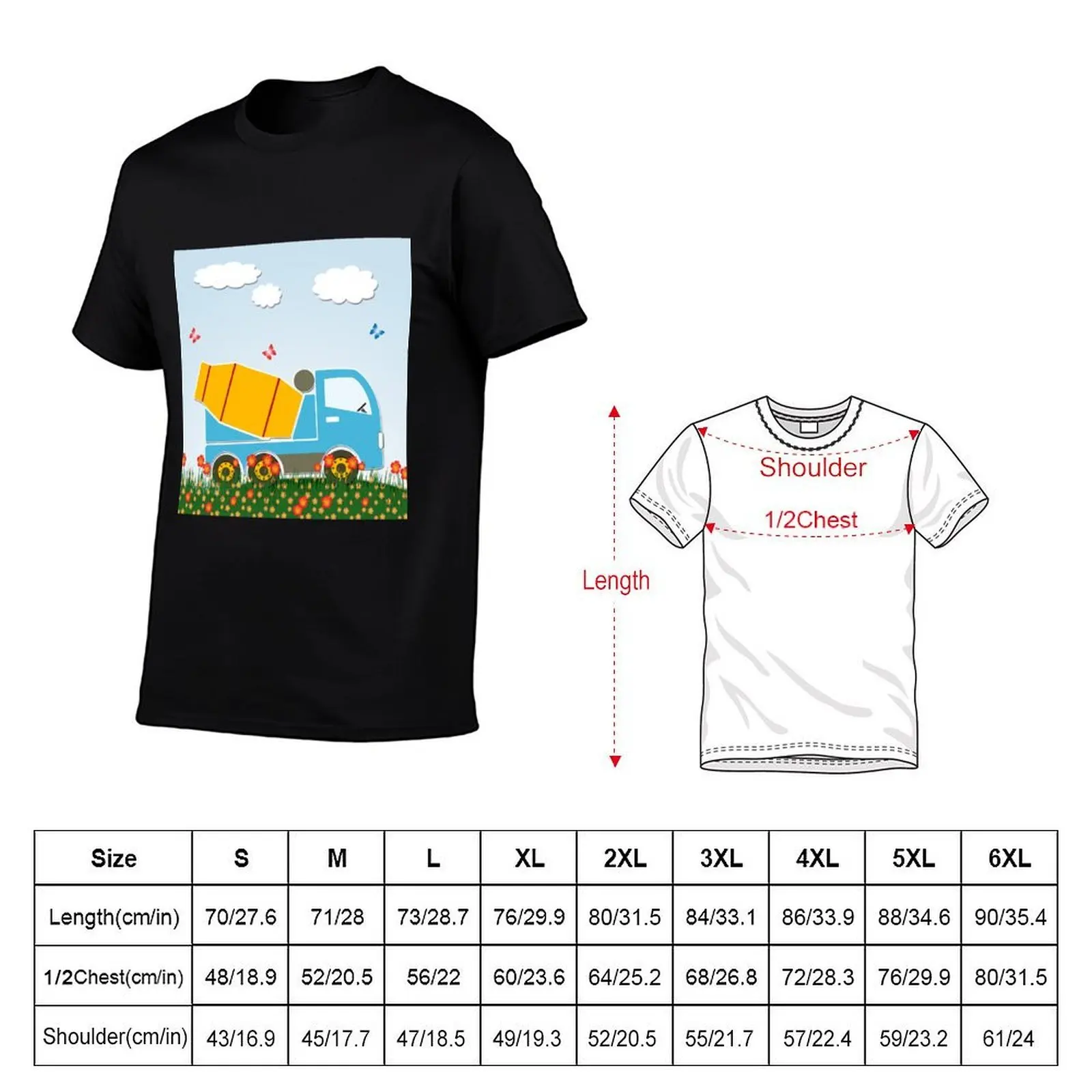 Cement mixer truck T-Shirt graphic tee shirt oversizeds shirts graphic tee men
