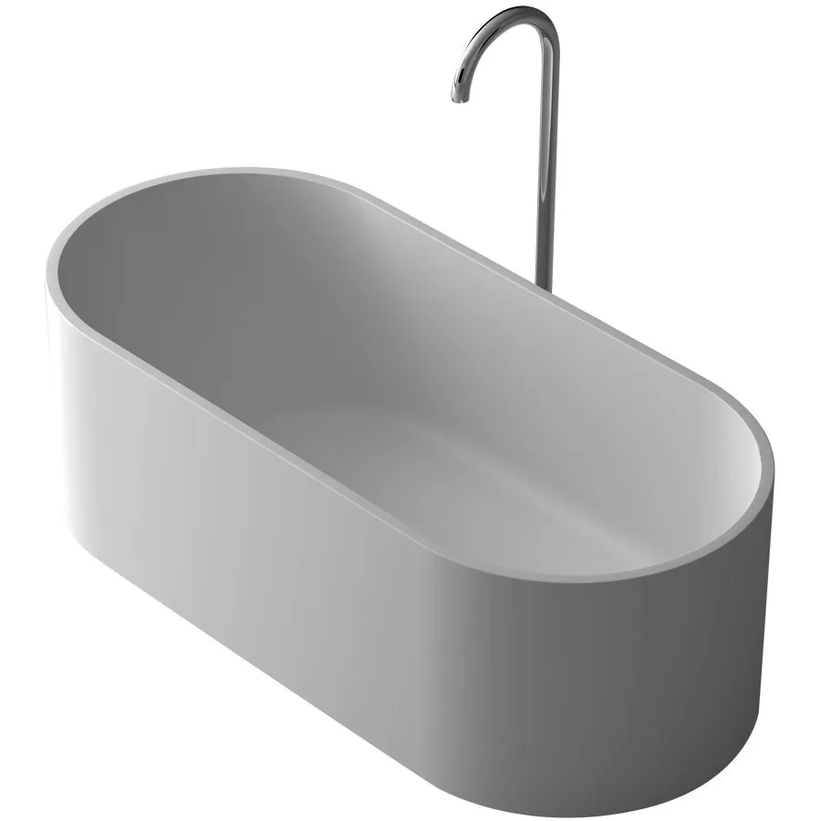 1550x700x500 MM Marcella Solid Surface Artificial Stone Bathtub Corian Acrylic Integrated Matt White Tub  WD031