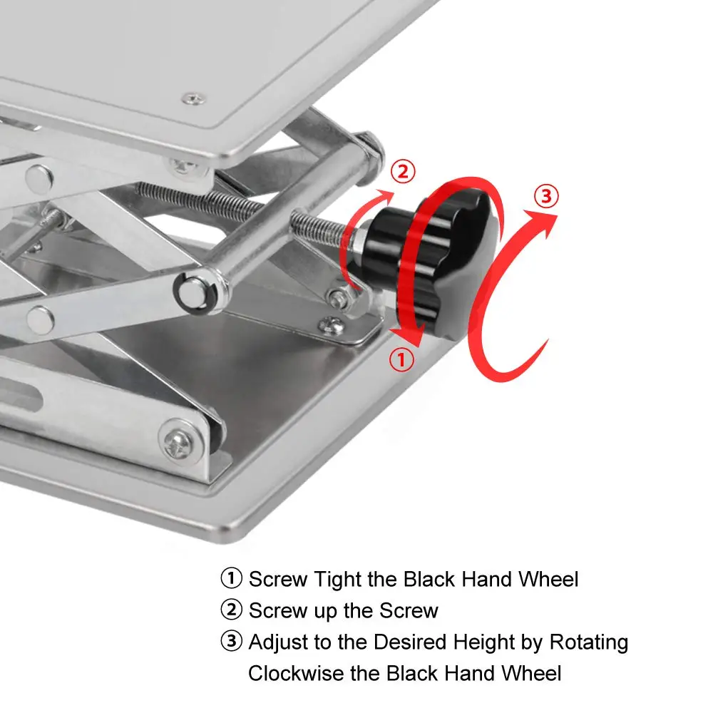 10CM 4'' Chemistry Lab Level Lifting Platform Adjustable Height Lab Jack Scissors Table Holder Lifter Stainless Steel Stand Rack