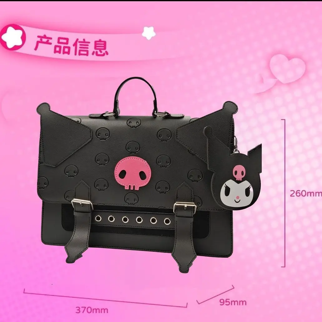 MBTI Kulome-Sacs à main en cuir PU pour femmes, sac Kawaii noir, sac Anime décontracté, sac femme polyvalent, mode douce Jk