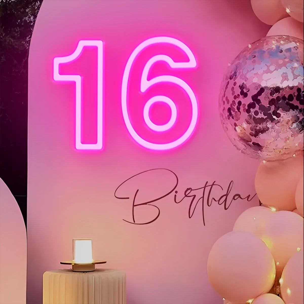 Powered LED Neon Number 1-9 Wall-Mounted Decorative Light - Modern Acrylic Birthday, Anniversary, Wedding