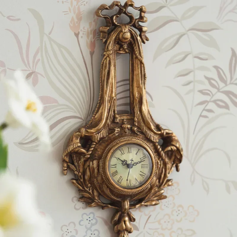 Suitable for Retro French Timepiece Wall Decor Home Living Aged Adhesive Design Carved Clock Ornament