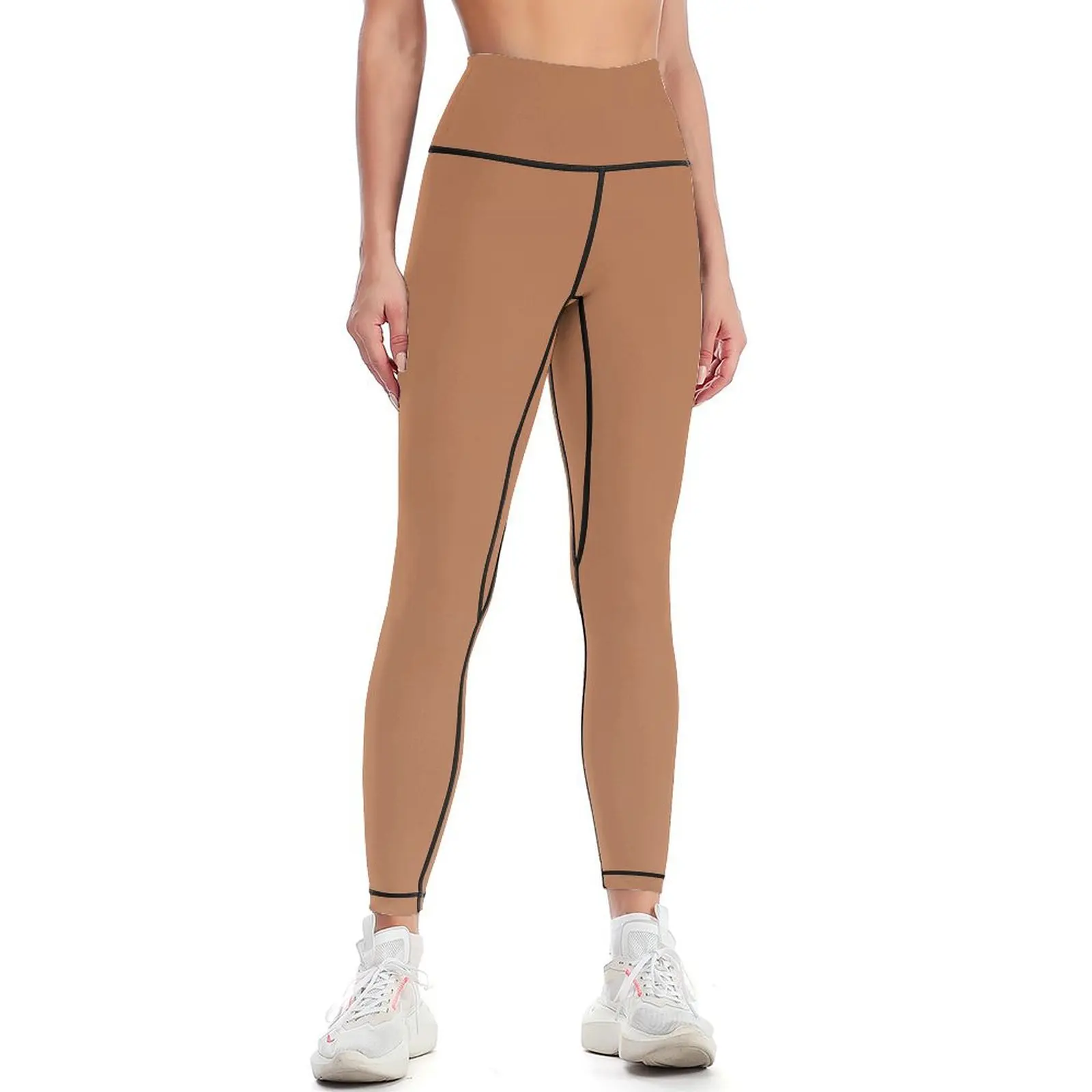 Sun Bathed Skin Tone Solid Color Leggings Jogger pants legging push up Womens Leggings