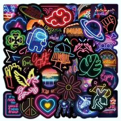 50Pcs Neon Effect Series Graffiti Stickers Suitable for Laptop Helmets Desktop Decoration DIY Stickers Wholesale