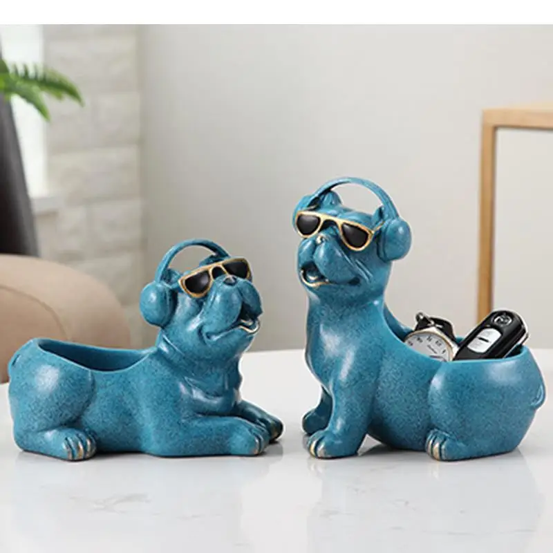 

Sunglasses Headset Animal Resin Storage Ornaments Dog Elephant Pig Deer Box Home Desktop Organize Disk Statue Crafts