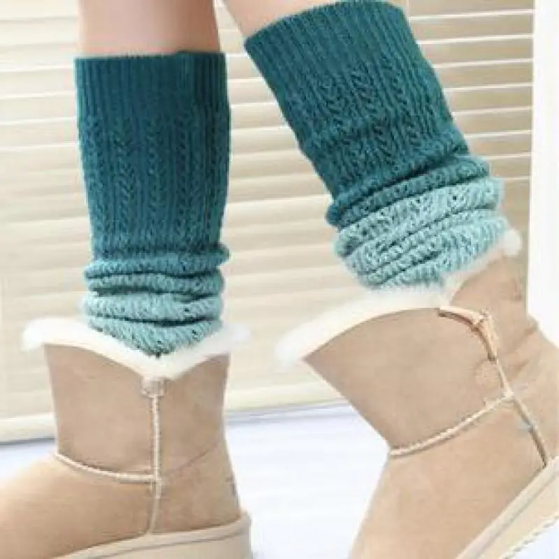 Soft Cashmere Gradual Colors Heap Foot Sleeves Autumn And Winter Warm Knitted Leg Warmers Fashion Personality Boot Troopers