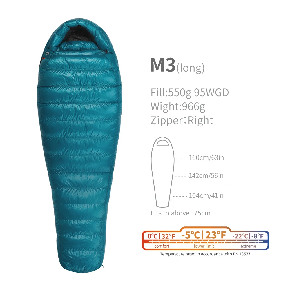aegismax M3 ダウンシュラフ　寝袋　ロング　L 800FP 550g AEGISMAX M3 -5 Degree 800FP Goose Down Sleeping Bag Ultralight