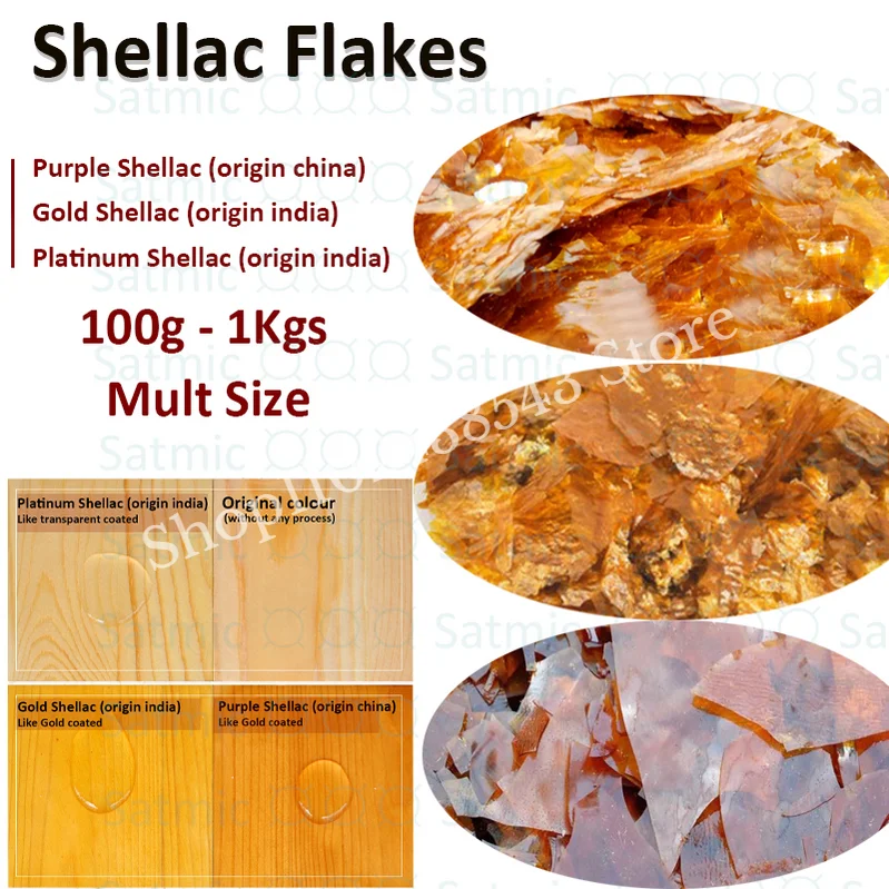 Natural Shellac Flakes For Wooden Repair Polish Furniture Polishing Origin Indian Shellac Varnish Golden Shellac