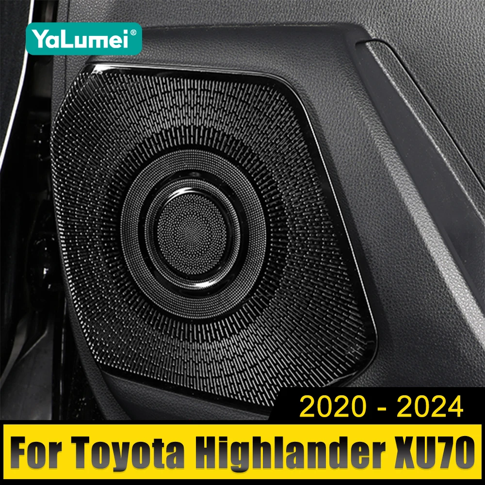 

For Toyota Highlander Kluger XU70 2020-2022 2023 2024 Hybrid Stainless Car Audio Speaker Door Loudspeaker Cover Trim Sticker