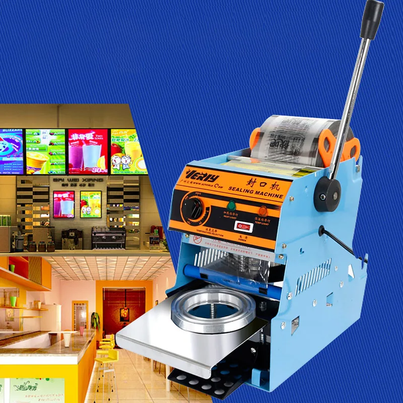 

Electric Bubble Tea Sealer Cup Sealing Machine Electric Packing Sealer 9.5cm With Counting Function Hand Pressure Cup Lid