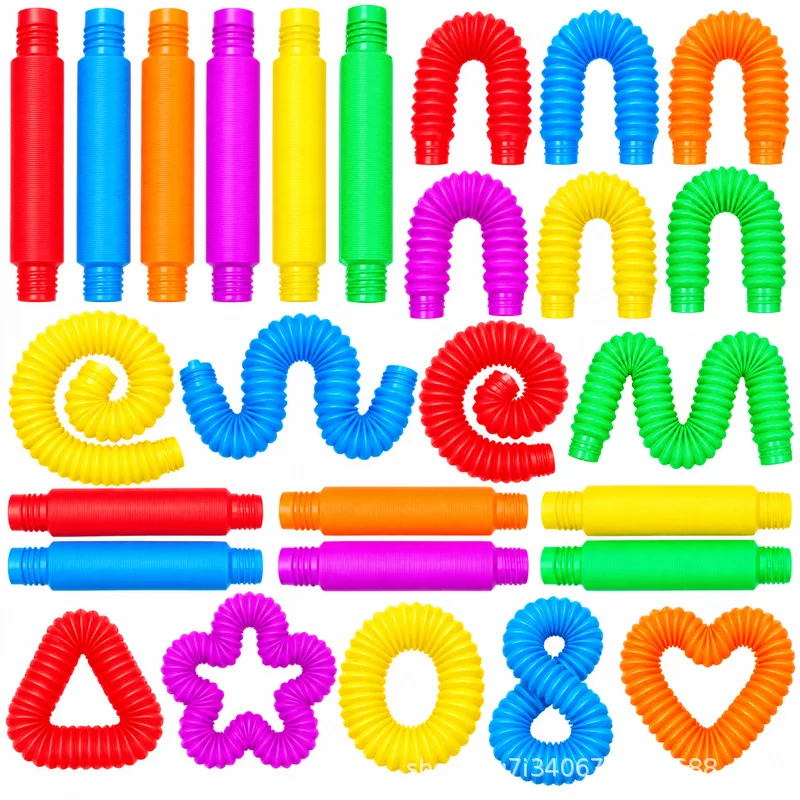 Colorful Telescopic Tubes Fidget Toy Plastic Sensory Pop Stress Relief For Adults And Kids Decompression Fun Gift Idea