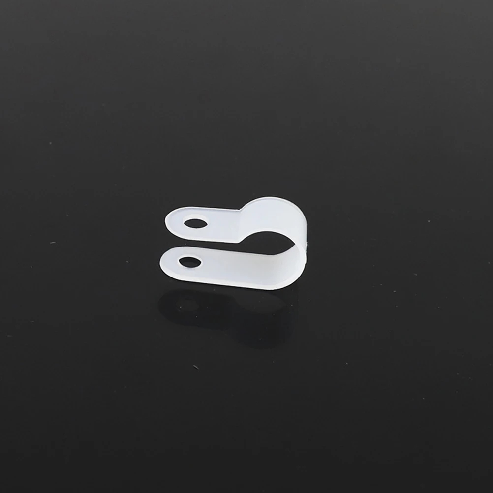 100 قطعة R-نوع مقاطع الأسلاك البلاستيكية السلس الثقيلة ربطات الكابلات لإدارة خط بيانات المرآب تصاعد كليب R-نوع مشبك كابل #1