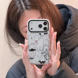 Lady Sheep Impact Clear Phone Case For iPhone17Pro Air 15 16Pro 14Promax 13Mini 12 11 XR 78P SE3 Xs Soft Cover Shell Protection