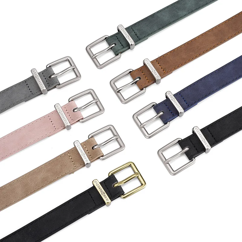 Suede Leather Pu Women\'s Belt Fashionable Casual All-match Jeans Accessories Girdle Gothic Retro Silver Pin Buckle Waistband