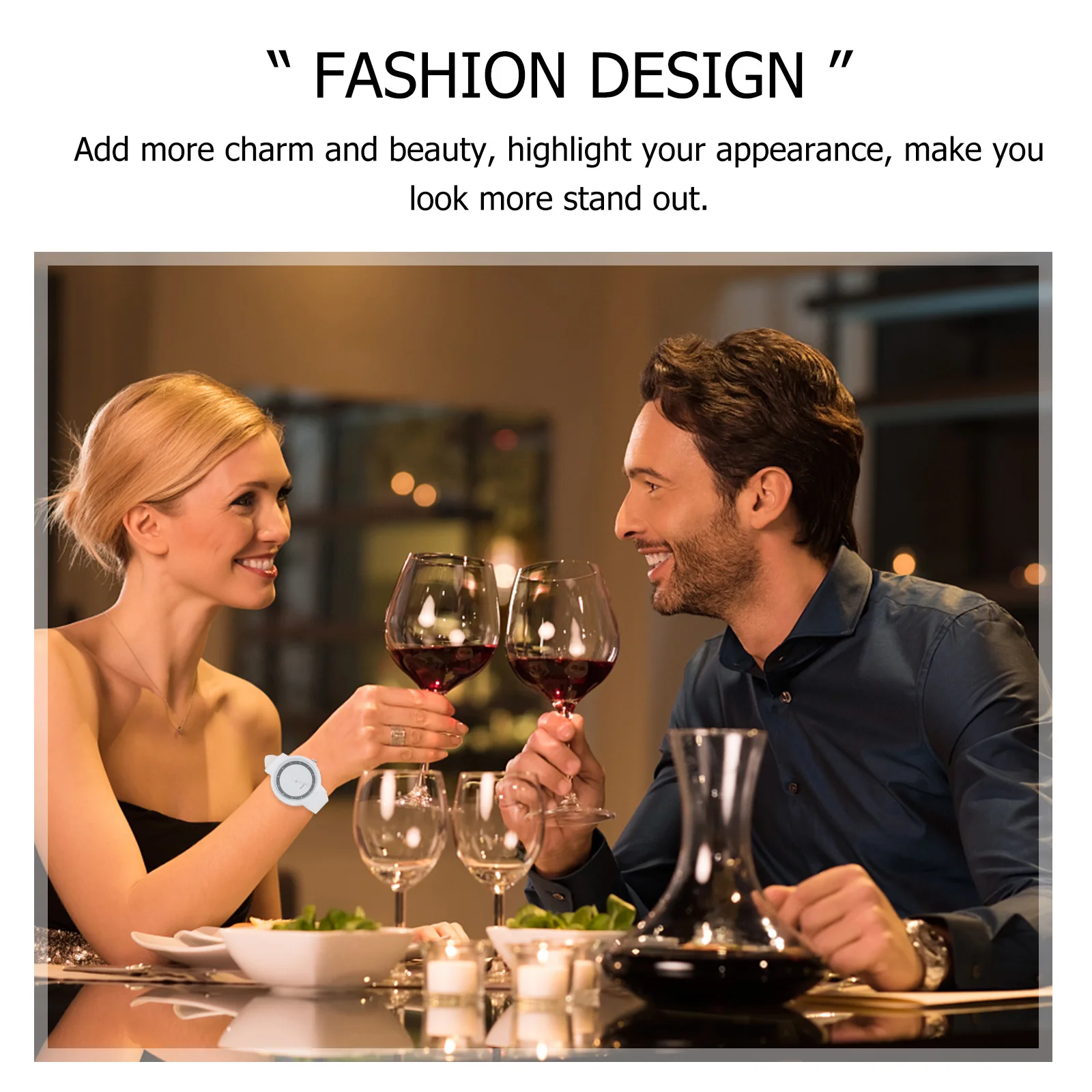 قطعتان من الساعات الخارجية للنساء، ساعة كوارتز عصرية بسيطة، ساعة يد كاجوال مريحة لقضاء عطلة الحفلات #4