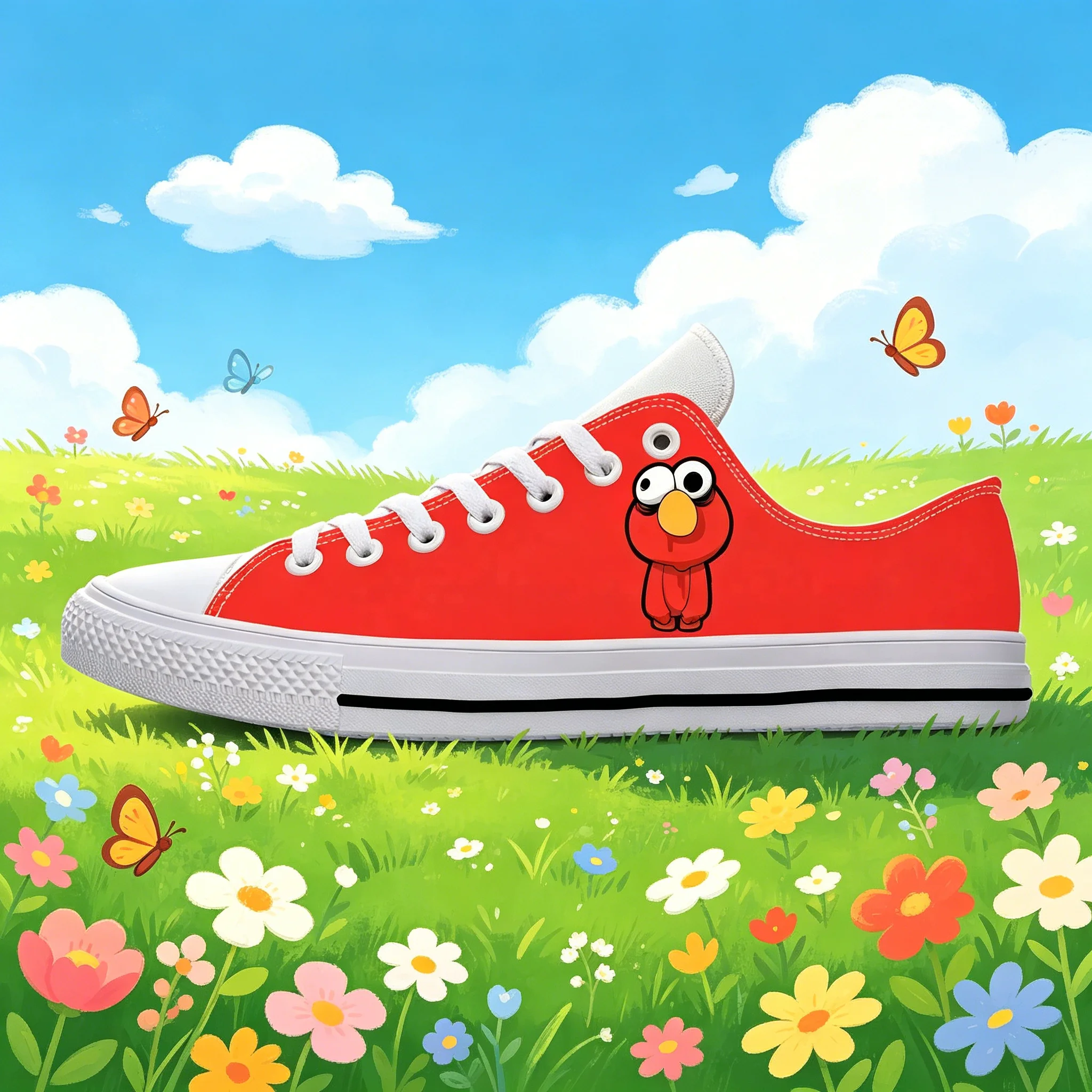 Street Fashion Theme - Elmo Cartoon Theme Custom Low Top