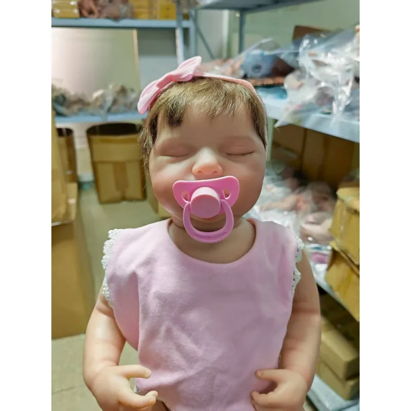 ตุ๊กตาหลับ 19 นิ้ว 48 ซม. ลูร่า ผมปลูกด้วยมือ กันน้ำ ตัวทำจากไวนิลทั้งตัว