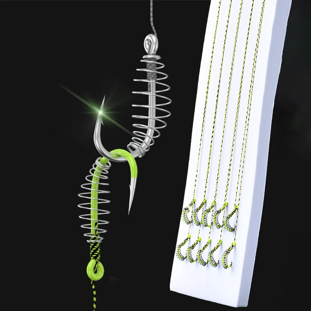 10/20 قطعة عالية الكربون الصلب الربيع خطاف الصيد الشائكة قطب الكارب انفجار مزدوجة الأسماك الكارب الينابيع السنانير مع خط الملحقات