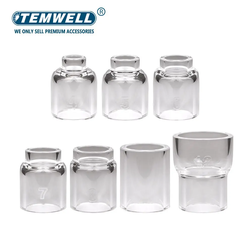 

2PCS Welding Torch Stubby Gas Lens #4 #5 #6 #7 #8 #10 #12 Glass Set For WP9 WP17 WP18 WP20 WP26 Is Easy To Assemble And Use