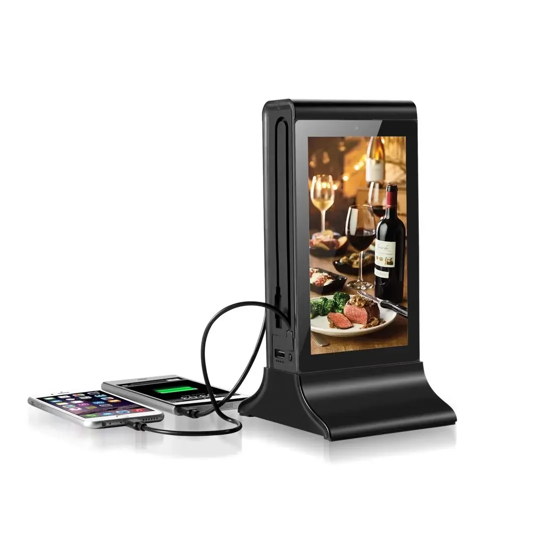 FYD-835SD RK3128 Hot selling desktop LCD double side order call  table stand digital signage touch screen advertising player