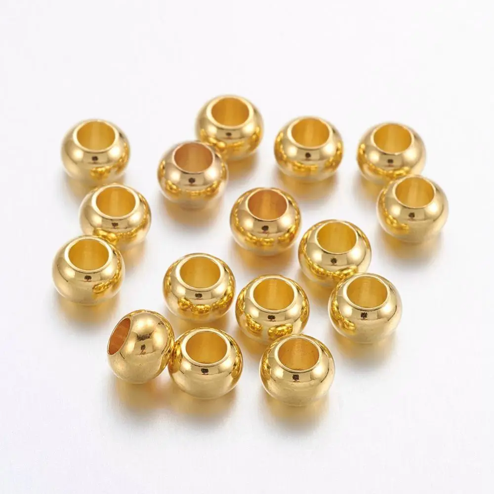 

50PCS Brass Spacer Beads Rondelle Golden Color Size: about 6mm in diameter 4mm thick hole: 3mm