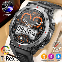 T-Rex 3 GPS Military Smart Watch Men 525 mAh Large Capacity Battery Outdoor Flashlight BT Call Waterproof 100+ Sports Smartwatch