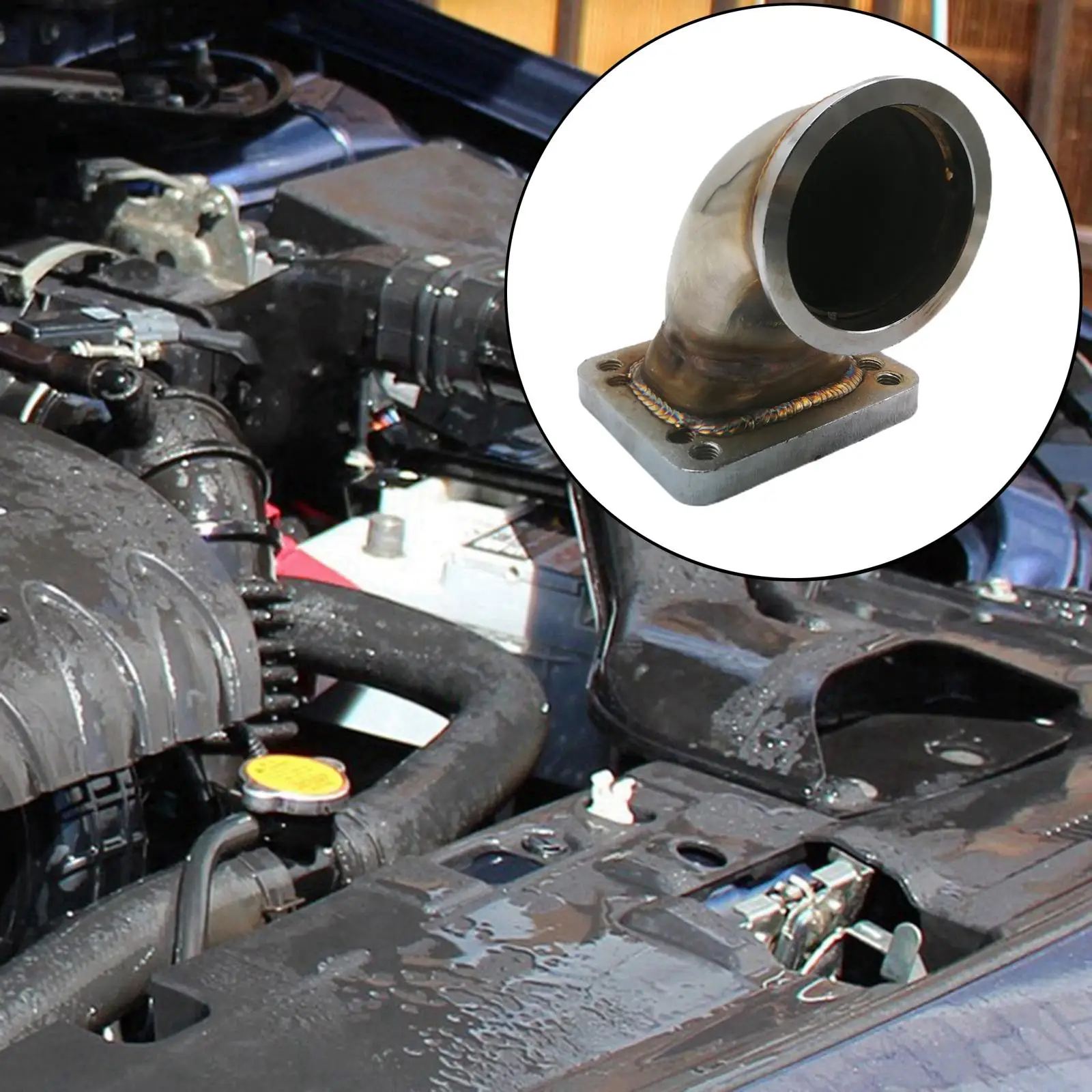 Kit de brida adaptador de codo de 90 grados con banda en V de 2,5" para vehículo práku T3 T4 Turbo